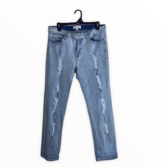 Cello Distressed Light Wash Cropped Jeans - Picture 1 of 6